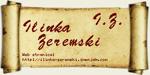 Ilinka Zeremski vizit kartica